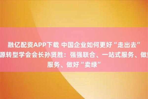 融亿配资APP下载 中国企业如何更好“走出去”？国际能源转型学会会长孙贤胜：强强联合、一站式服务、做好“卖绿”